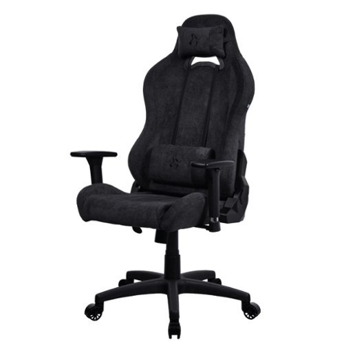 Arozzi - Torretta Soft Fabric Gaming Chair - Pure Black-Front_Standard 