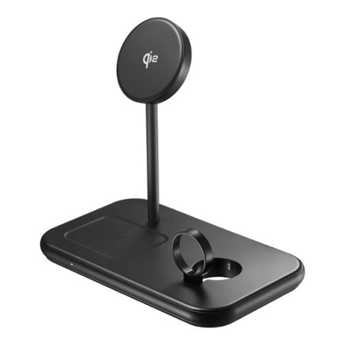 Insignia™ - 20W Qi2 Certified Fast Charge 3-in-1 Wireless Charging Stand for iPhone, AirPods, Apple Watch, and More - Black