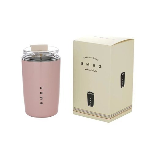 12OZ SMEG Stainless Steel Insulated Vacuum Coffee Wall Travel Mug - Pink-Front_Standard 