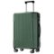 Ecooso - Hardshell Luggage Lightweight ABS Suitcase with Double Wheels Expandable 24-Inch Checked - Green-Front_Standard