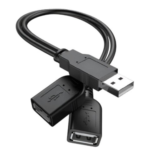 Home Collection - 2-Pack USB 2.0 Male to Dual Female Jack Y Splitter Hub Power Cord Adapter Cable-Front_Standard 