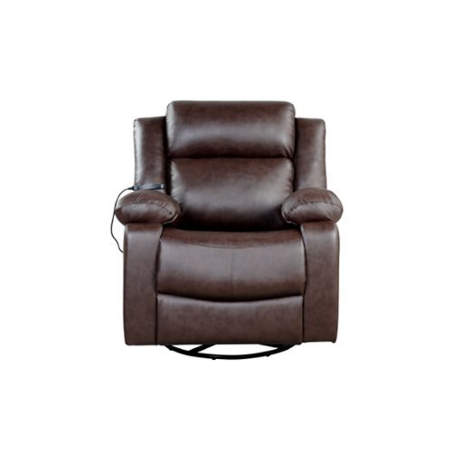 Relax A Lounger - Maxima Swivel Recliner - Brown-Front_Standard 