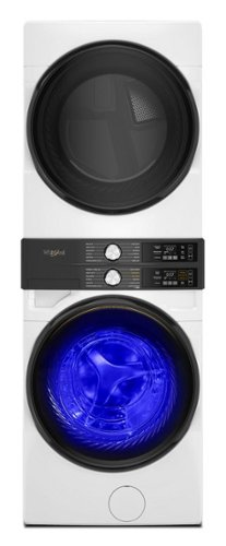  Whirlpool - Smart Front Load Laundry Tower 4.5 Cu. Ft. Washer and 7.4 Cu. Ft. Electric Dryer with UV Clean Technology - White