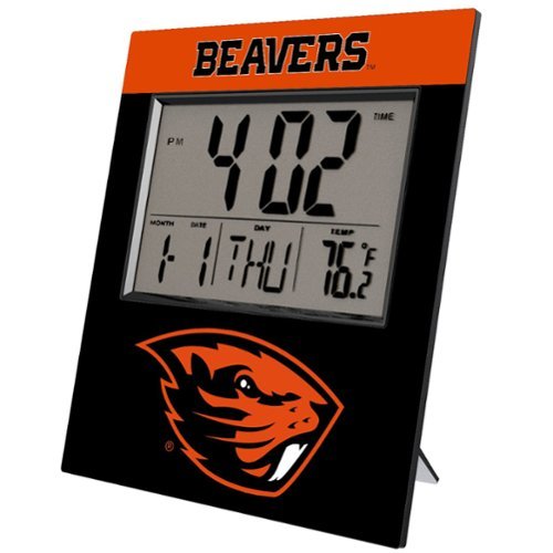 Keyscaper - Oregon State Beavers Color Block Digital Desk Clock - Multicolor-Front_Standard 