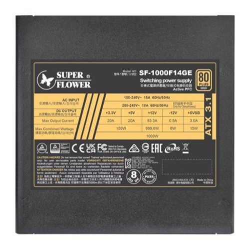 Super Flower Leadex III ATX 3.1 1000W 80+ Gold, ECO Semi Fanless