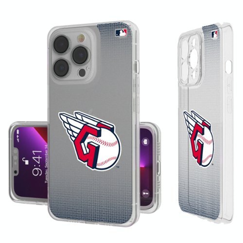 Keyscaper - MLB - Cleveland Guardians Linen Logo iPhone Clear Case - 13 mini - Multicolor-Front_Standard 