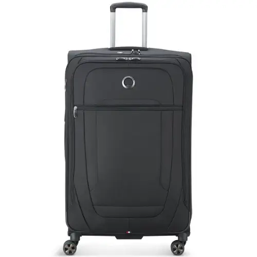 Front. Delsey - Delsey Helium DLX Checked Expandable Spinner - 29 Large - Black.