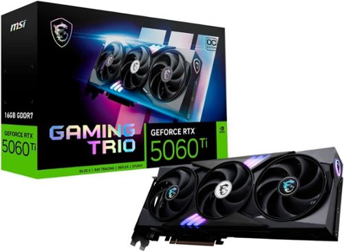MSI NVIDIA GeForce GeForce RTX 5060 Ti 16G GAMING TRIO OC 16GB GDDR7 PCI Express Gen 5 Graphics Card - Black INTERNATIONAL SHIPPING