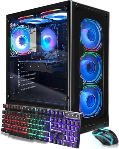 STGAubron - Gaming PC Computer Desktop, AMD Ryzen 5 5500 up to 4.2GHz, GeForce RTX 3050 6G, 32G DDR4, 1T SSD, Win11 Home - Black-Front_Standard 