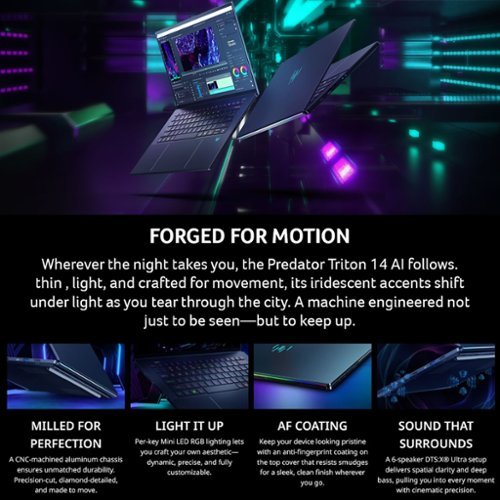 Acer Predator Triton – 14.5 3K OLED Gaming Laptop - Intel Core Ultra 9 288V 2024 - RTX 5070 – 32GB Memory – 1TB Storage - Charcoal Black BUY IN EUROPE
