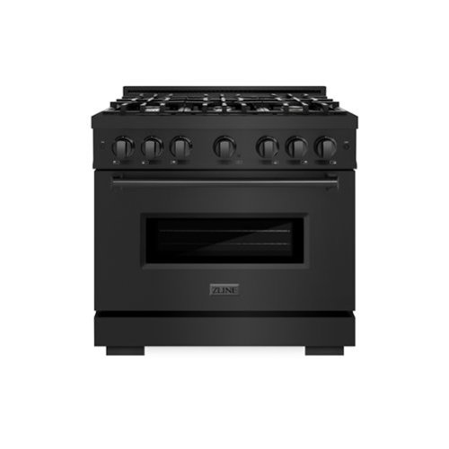 ZLINE - 36" Classic Gas Range with 6 Burners and Convection Oven (CGRB-36) - Black Stainless Steel-Front_Standard 