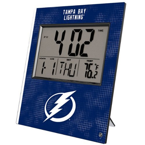 Keyscaper - Tampa Bay Lightning Cross Hatch Digital Desk Clock - Multicolor-Front_Standard 