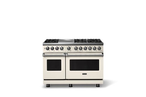 Viking - 48 in. Wide 6 Burner Pro 5 Series 7.3 Cu. Ft. Freestanding Self-Clean Sealed Dual Fuel Convection Range/Griddle - Pure White