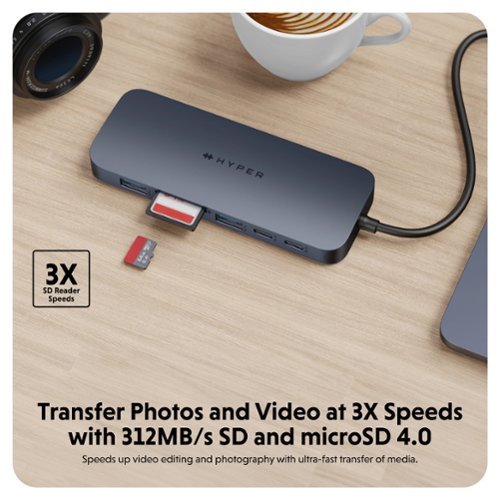 Hyper Drive Next​ 11 Port USB-C Hub, dual 4K HDMI, Ethernet, 2 USB-C, 2 USB-A, microSD/SD, travel dock for PC/Chromebook - Midnight Blue BUY ONLINE