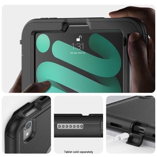 SaharaCase Raider Series Heavy Duty Folio Case for Apple iPad mini (A17 Pro) and iPad mini (6th Gen) - Scorpion Black BUY IN MIDDLE EAST