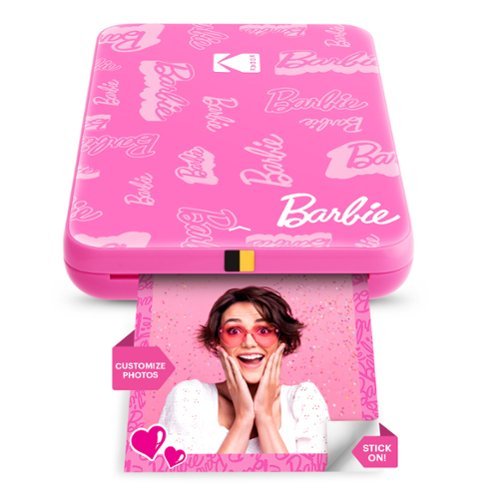 Barbie x Kodak Step Slim Wireless Instant Portable Photo Printer, 2x3" Full Color Portable Printer - Light Pink