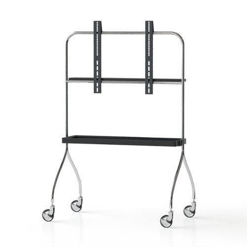 Ecooso - Floor TV Stand with Wheels for Display and Projector Use, Adjustable Movable TV Stand Cart for Living Room or Office - Black-Front_Standard 