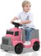 U-HOMY - 12V Kids Ride-On Fire Truck with Music, Lights & Dual Motors, Realistic Electric Fire Engine Toy Car - Pink-Front_Standard