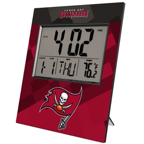 Keyscaper - Tampa Bay Buccaneers Color Block Digital Desk Clock - Multicolor-Front_Standard 