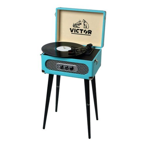 Victor Audio - Victor Andover 5-in-1 Turntable Music Center - Turquoise-Front_Standard 
