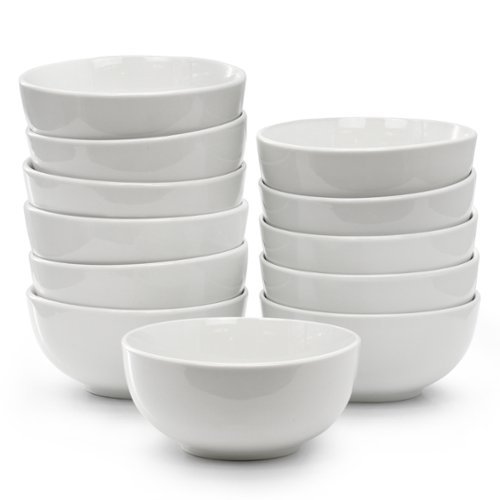 Elama - Professional Kitchen 12 Piece Porcelain Bowl Set - White-Front_Standard 