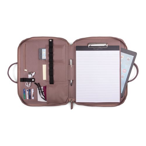 Bugatti Pure Collection - Writing Case with detachable strap - Vegan leather - Pink GLOBAL SHIPPING