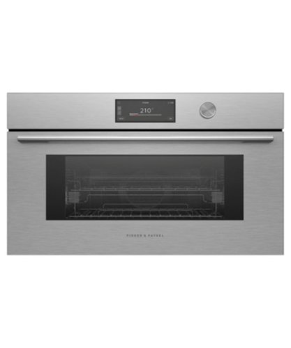 Fisher & Paykel - 30"1.9 Cu. Ft. Single Convection Combination Steam Oven, 6.8" Contemporary - Brushed Silver