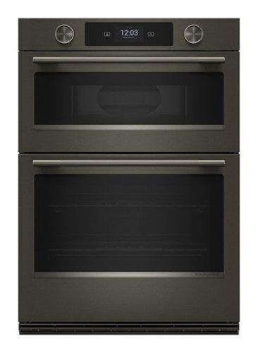 KitchenAid - 30" Smart Built-In Electric Combination Wall Oven with Microwave and Intelligent Cooking Camera - Black Ore