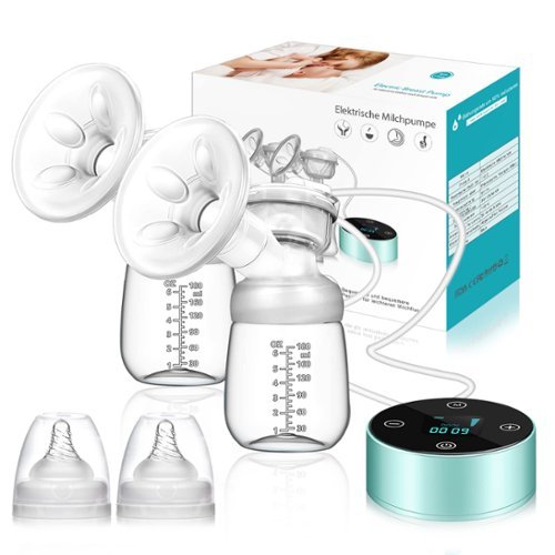 GlowWise - Electric Breast Pump 3 Modes & 10 Levels, Dual Rechargeable Pump with Touchscreen LED for Comfortable Nursing & Massage - White-Front_Standard 