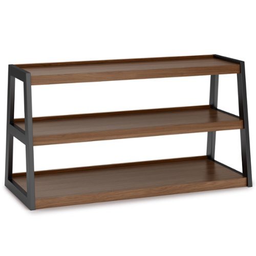 Simpli Home - Sawhorse Industrial 48 inch Wide Solid Wood and Metal TV Media Stand - Walnut-Front_Standard 