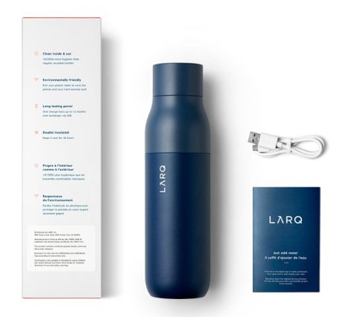 LARQ Bottle PureVis 17 oz - Self-Cleaning and Insulated Stainless Steel Water Bottle | For Sports, Gym, and Travel - Monaco Blue WHERE TO BUY