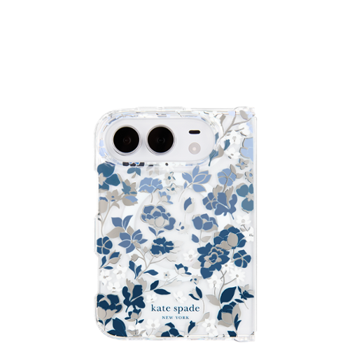 kate spade new york - Protective Case with Magsafe for Applie iPhone Duo - Flowerbed Blue