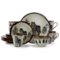 Elama - Majestic Wolf 16 Piece Luxurious Stoneware Dinnerware with Complete Setting for 4 - Taupe and Brown-Front_Standard