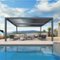 PURPLE LEAF - Louvered Pergola Outdoor Gray Aluminum Pergola with Adjustable Roof for Deck Backyard Garden Hardtop Gazebo - 11' X 14'-Front_Standard