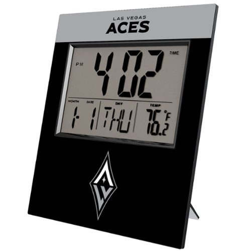 Keyscaper - Las Vegas Aces Color Block Digital Desk Clock - Multicolor-Front_Standard 