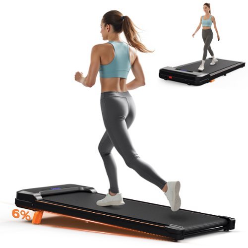 Brick Attic - Walking Pad with Incline, Portable Under Desk Treadmill for Walking Jogging for Home, Remote Control Low-Noise - Black-Front_Standard 