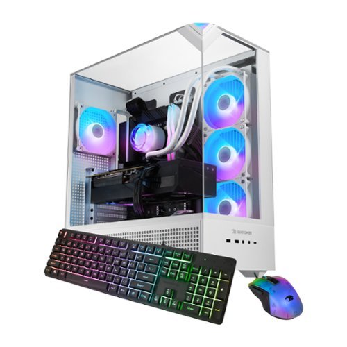iBUYPOWER - Element Gaming Desktop PC - AMD Ryzen 7 7800X3D, AMD Radeon RX 9070XT 16GB, 32GB DDR5 RGB RAM, 2TB NVMe SSD_EWA7R97XT01 - White-Front_Standard 
