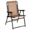 Resenkos - Patio Folding Chair, Outdoor Bungee Sling Chair w/ Armrests, Portable Lawn Chair, Alloy Steel - Beige-Front_Standard