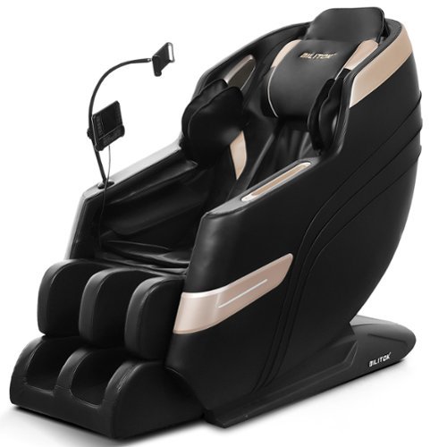 ZACHVO - Zero-Gravity Full-Body Massage Chair with Smartphone Mount - Black-Front_Standard 