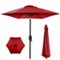 Best Choice Products - 7.5ft Heavy-Duty Outdoor Market Patio Umbrella w/ Push Button Tilt, Easy Crank - Red-Front_Standard
