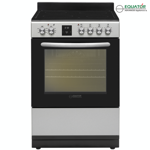 Equator - 24 inch Electric Convection Range 4 Ceramic Burner 2.4 cf Oven, Air Fryer, Bake, Grill, Broil - Drawer 220V - Stainless Steel-Front_Standard 