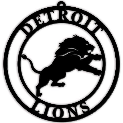 Fan Creations - Detroit Lions 16'' Team Logo Cutout - Black-Front_Standard 
