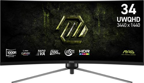 MSI - MAG 345CQRF E20 34" UWQHD Curved Rapid VA 200Hz 0.5ms Gaming Monitor with Free Sync Premium and HDR Ready (HDMI, DP) - Black-Front_Standard 