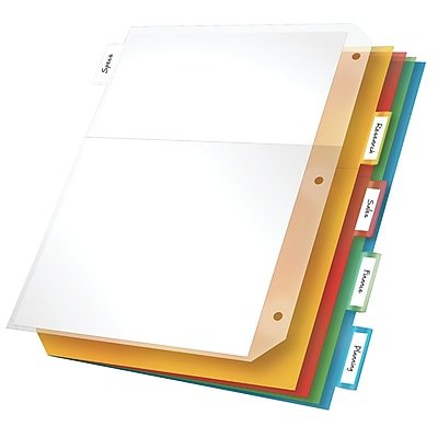 Cardinal - Indexed Tab Pockets for Poly Ring Binders, Multi-Colored - Multicolor