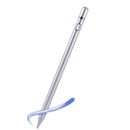 Stock Preferred - Universal Rechargeable Capacitive Touch Screen Stylus Pen for iPhone, iPad, Android, Tablet - Silver-Front_Standard 