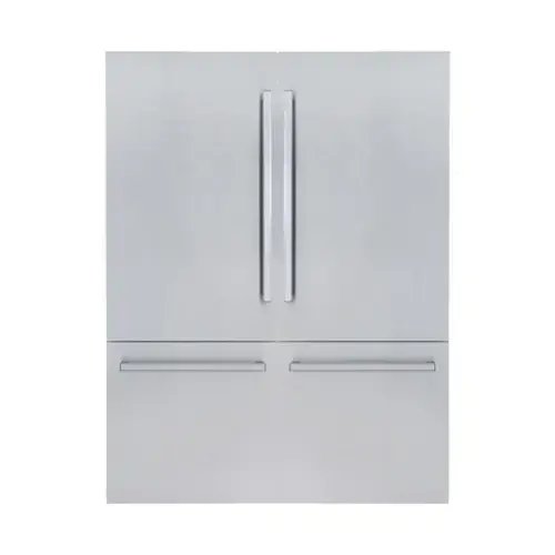 Front. Kucht - 60 in. 32 cu. ft. French Door Built -In Refrigerator in Custom Panel Ready - Stainless Steel Panels and Handles Included - Stainless Steel.