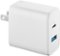 Insignia™ - 32W 2-Port Wall Charger with 1 USB-C & 1 USB Port for Smartphones, Tablets and More - White-Front_Standard
