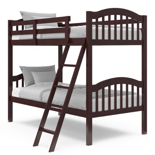 Storkcraft - Long Horn Solid Hardwood Twin Bunk Bed - Espresso-Front_Standard 
