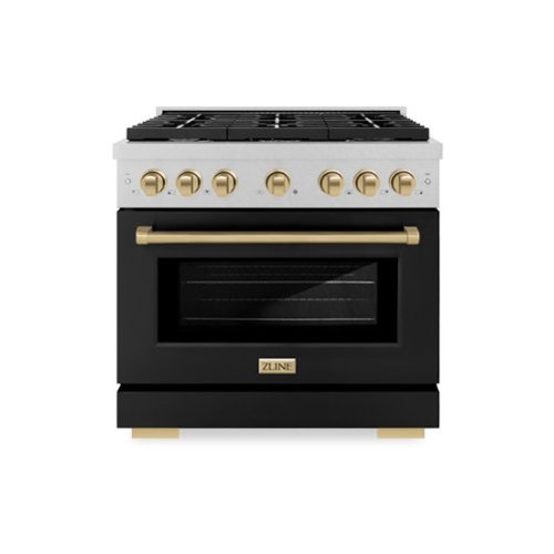 ZLINE - Autograph 36 in. Paramount Dual Fuel Range with Black and Bronze Accents (SDRSZ-BLM-36-CB) - Black