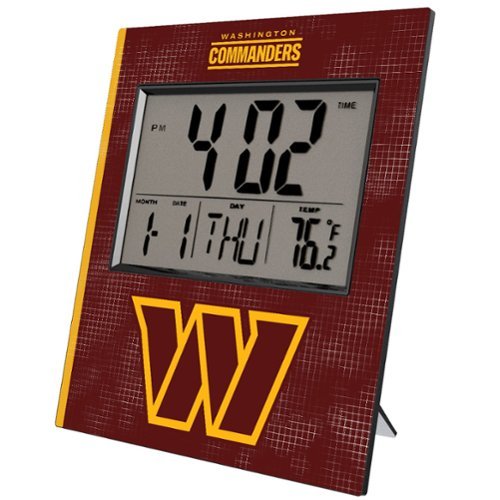 Keyscaper - Washington Commanders Cross Hatch Digital Desk Clock - Multicolor-Front_Standard 